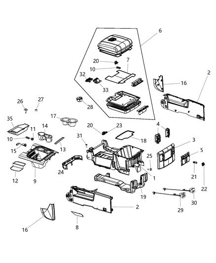 Bezel Center Console Diagram for 5VC931ZSAB