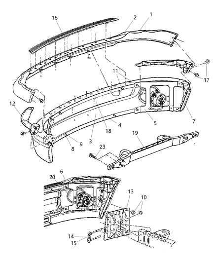 Bracket Bumper Diagram for 55077317AF