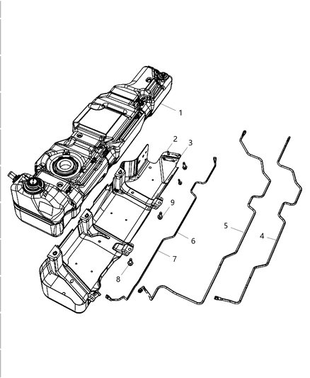 Skid Plate Fuel Tank Diagram for 52059743AE