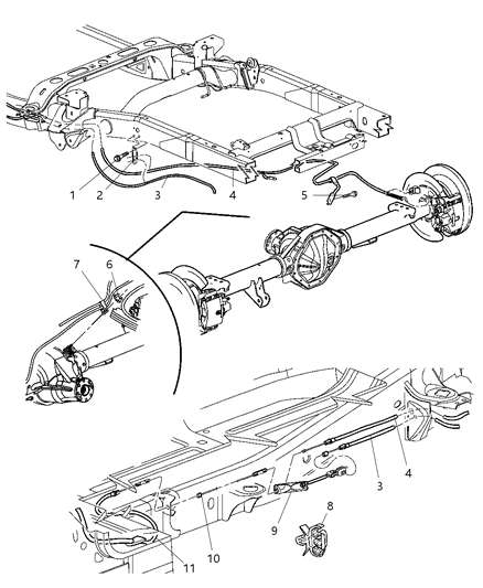 Guide Parking Brake Cable Diagram for 52121965AA