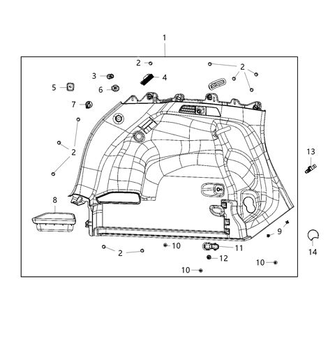 1991 Dodge Ram 50 Lamp Courtesy Diagram for 68245831AA