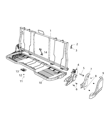 Frame Rear Seat Cushion Diagram for 68272033AA
