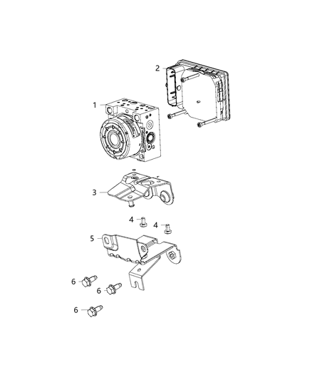 2015 Dodge Dart Bracket Hydraulic Control Unit Diagram for 68232815AA