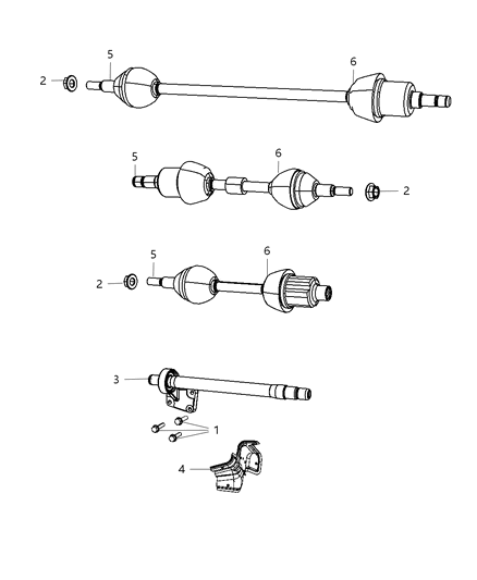 Shaft Axle Half Diagram for 4880212AC