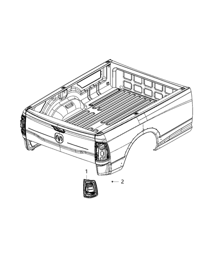 2019 Ram 2500 Lamp Tail Diagram for 68361722AG