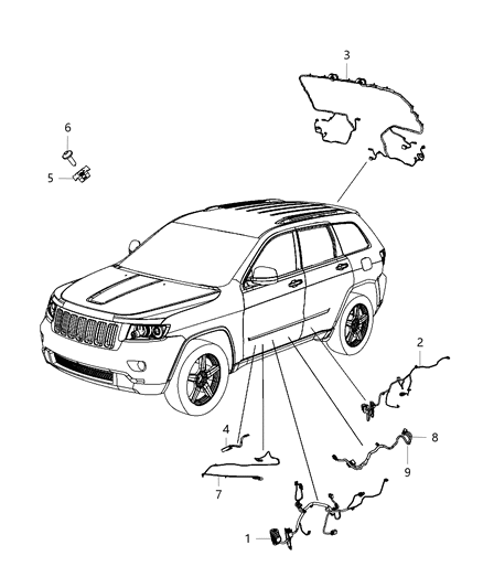 Wiring Jumper Door Handle Diagram for 68049576AG