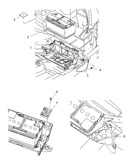2006 Dodge Magnum Tray Battery Diagram for 5065355AG