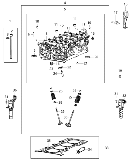 Head Kit Engine Cylinder See Note For Contents Diagram for 68004168AI