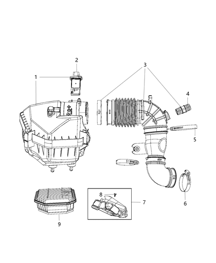 Hose Clean Air Diagram for 4721136AF