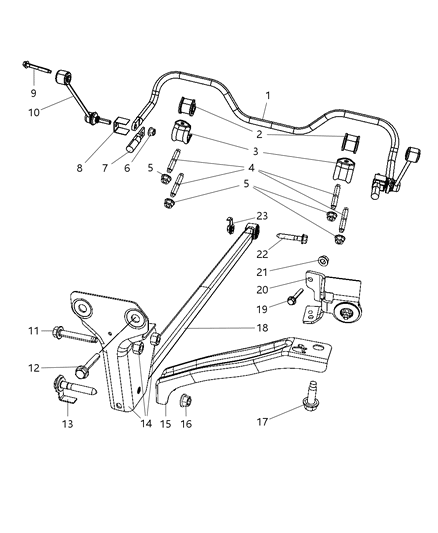 Retainer Stabilizer Bar Grommet Diagram for 52090271AA
