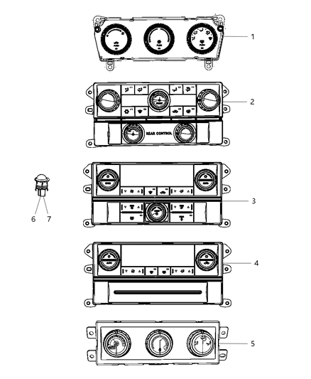 Control A/C And Heater No Serviceable Components Diagram for 55111950AB