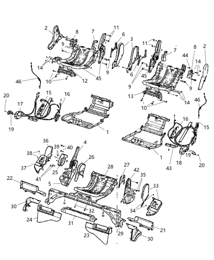 1987 Chrysler Town & Country Cable Effort Box Includes Strap, Same For Both Sides Diagram for 5183687AA