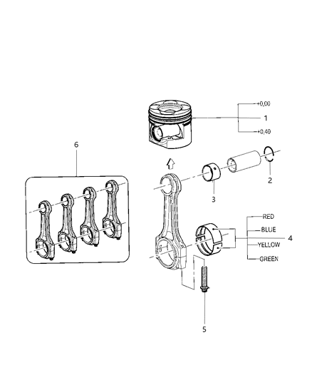 2009 Dodge Grand Caravan Ring Piston Pin Diagram for 5096230AA