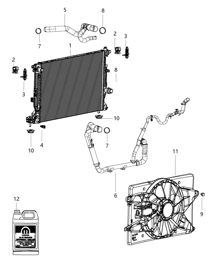 1999 Chrysler Sebring Hose Radiator Outlet Diagram for 68092561AD