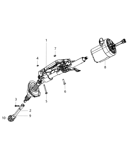 Shaft Steering Column Intermediate Diagram for 68083594AB