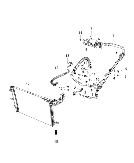 Line A/C Suction And Liquid Diagram for 68282106AB