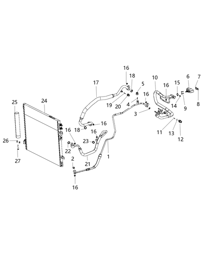 2004 Dodge Ram 2500 Line A/C Suction And Liquid Diagram for 68158886AB