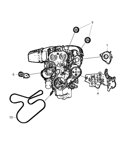 2021 Ram 1500 Classic Generator Engine Diagram for 56044532AB
