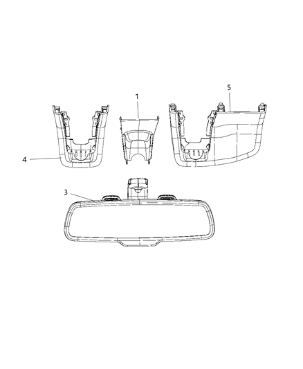 Mirror Inside Rearview Diagram for 68360854AA