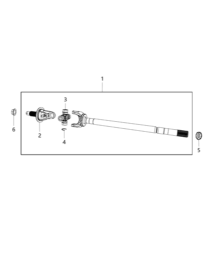 Universal Joint Kit Diagram for 68065428AC