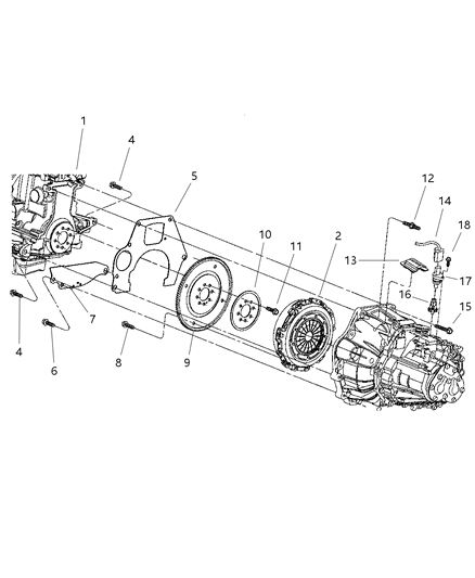 Boot Clutch Release Lever Diagram for 5019841AA