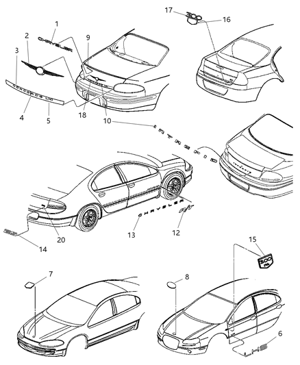 Medallion Fender 300 Diagram for 4805762AA