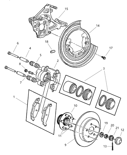 1998 Chrysler Town & Country Rotor Brake Diagram for 2AMV9111AA