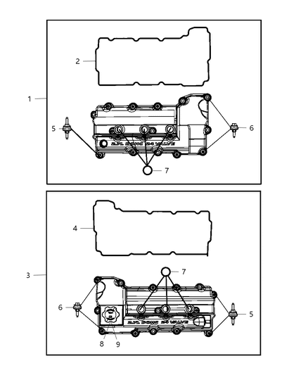 1999 Chrysler Town & Country Cover Cylinder Head Left Diagram for 4892185AB