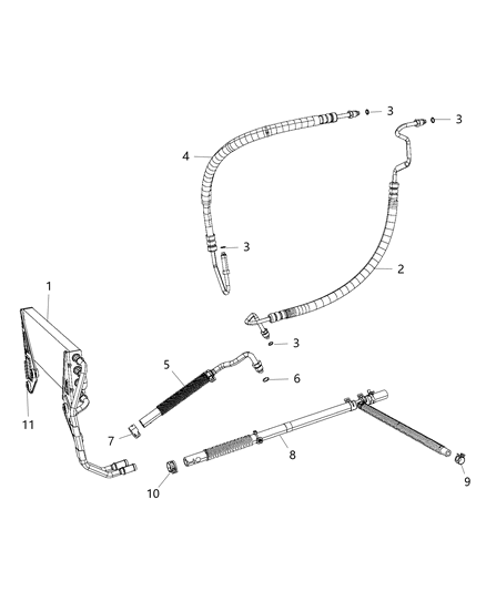 Hose Power Steering Pressure Diagram for 68193720AA