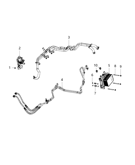 Hose And Tube Oil Cooler Pressure And Return Diagram for 55056859AD