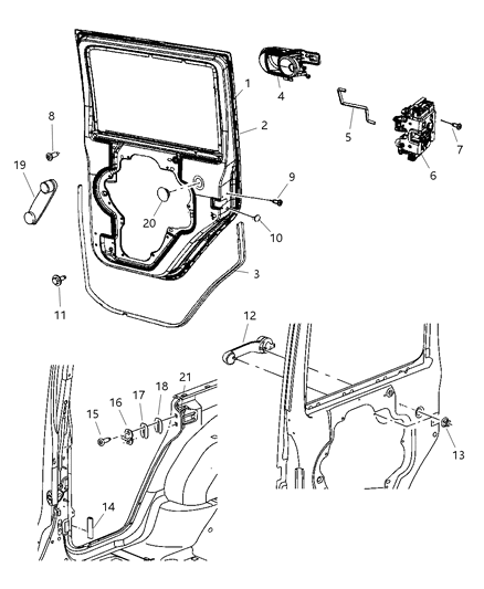 Latch Rear Door Right Diagram for 4589022AD