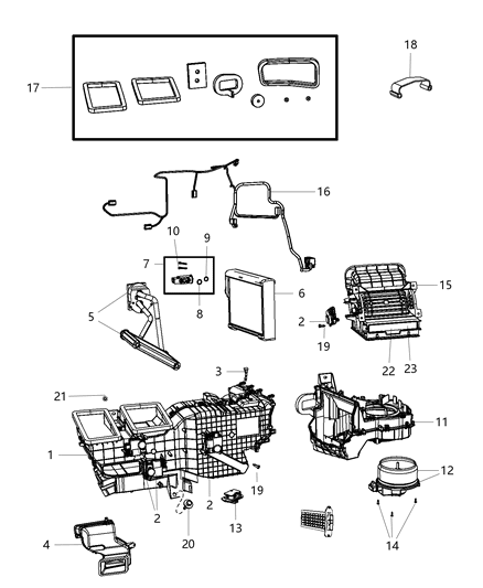Motor Blower With Wheel With Resistor Diagram for 68214892AC