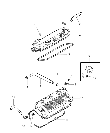 Clip, Rocker Cover Breather Cross - Over Hose Diagram for MS660220