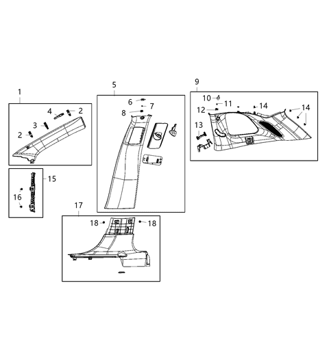 2021 Jeep Cherokee Clip Diagram for 68495715AA