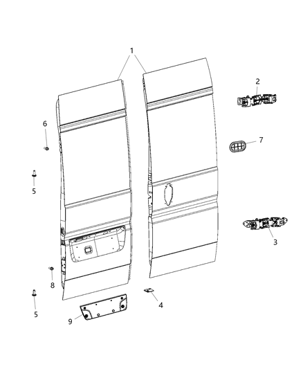 1990 Dodge Ramcharger Bumper Rubber Diagram for 68196096AA