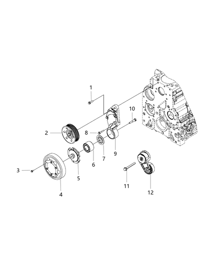 2012 Jeep Liberty Bearing Idler Pulley Diagram for 68209742AA