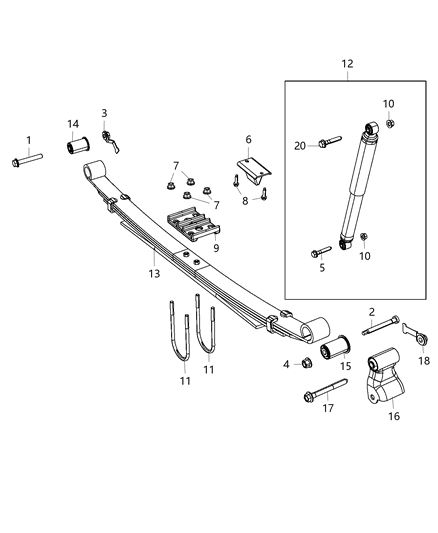 1996 Dodge Stratus Bumper Auxiliary Spring Diagram for 52121116AA