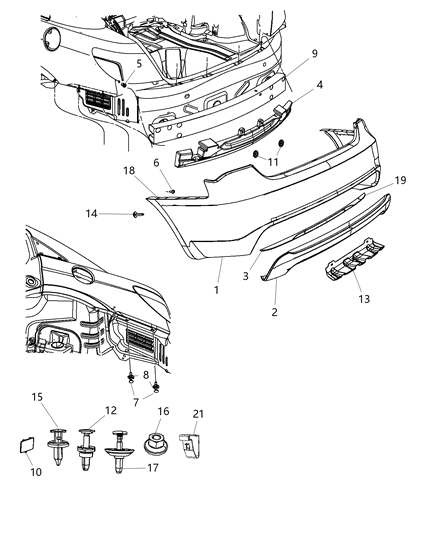 Bracket Fascia Diagram for 68084910AA