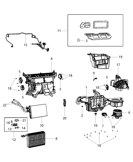 1995 Dodge B2500 Plenum Fresh Air Inlet Includes: Filter Diagram for 55038179AB