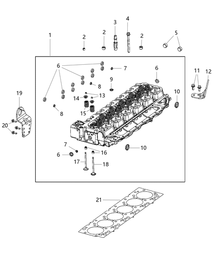 Head Cylinder With Valves Diagram for 68444787AA
