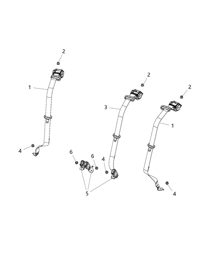 Seat Belt Retractor Diagram for 1VA70DX9AD