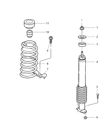 Shock Absorber Package Suspension Front Diagram for 4897412AF