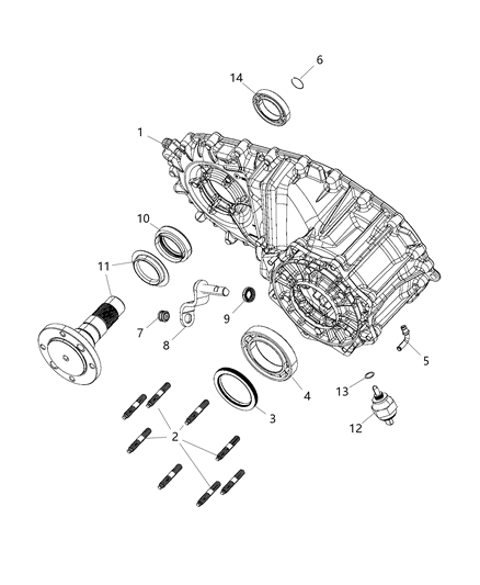 2015 Ram 3500 Case Half Front Diagram for 68207376AB