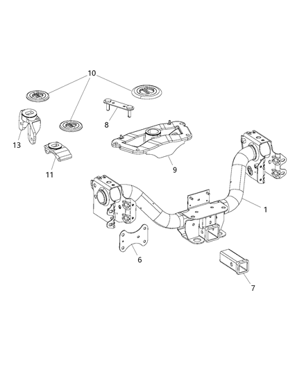 Bracket Tie Down Rear Diagram for 68171176AB
