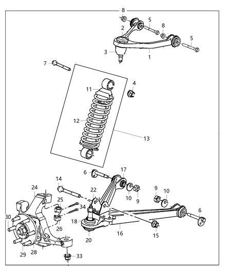 1990 Jeep Wagoneer Shock Absorber Suspension Diagram for 5181787AC