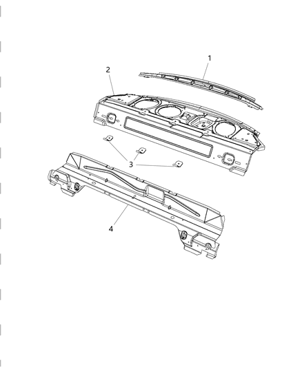 1987 Dodge B350 Panel Rear Shelf Diagram for 68037870AI
