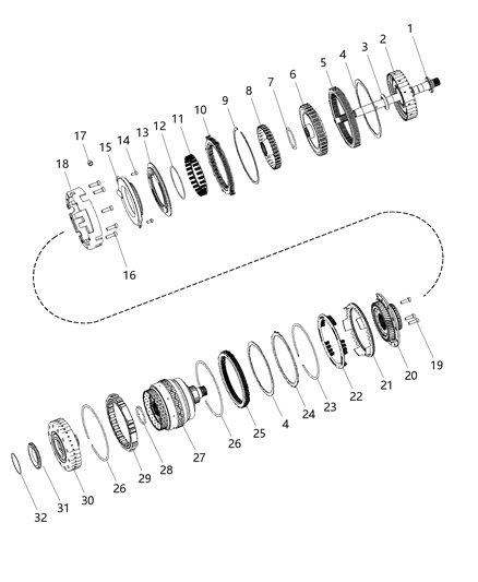 2001 Chrysler Sebring Plate Kit Low/Reverse Brake Diagram for 68193008AA