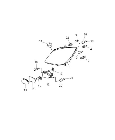 2016 Ram ProMaster 3500 Bulb Diagram for 68012129AA
