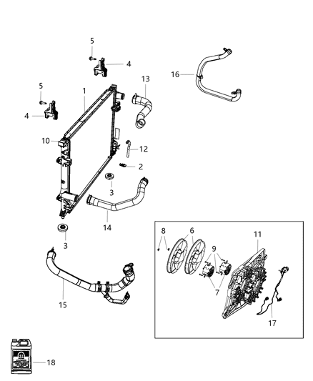1998 Dodge B2500 Hose And Clamp Radiator Outlet Diagram for 4598103AE
