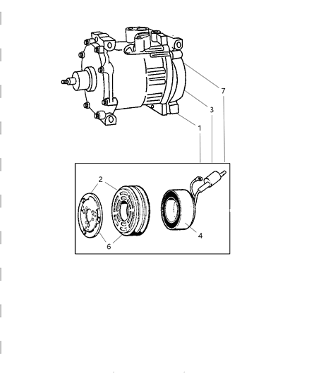 Compressor A/C With Clutch Diagram for 55056336AB